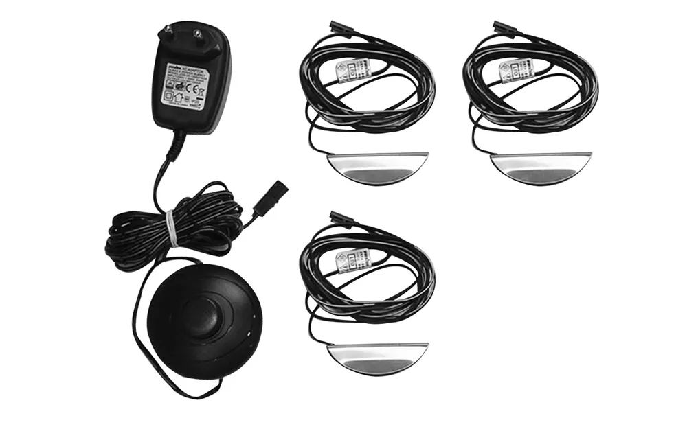 Oświetlenie do mebli Forte, 3-punktowe z wtyczką - zimne białe światło