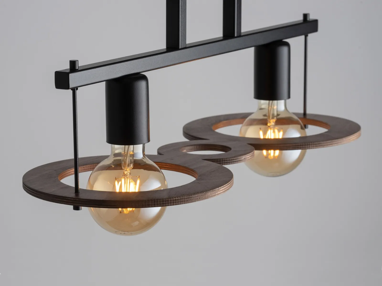 Lampa sufitowa COFFEE 2 czarno-brązowa - SI_32487