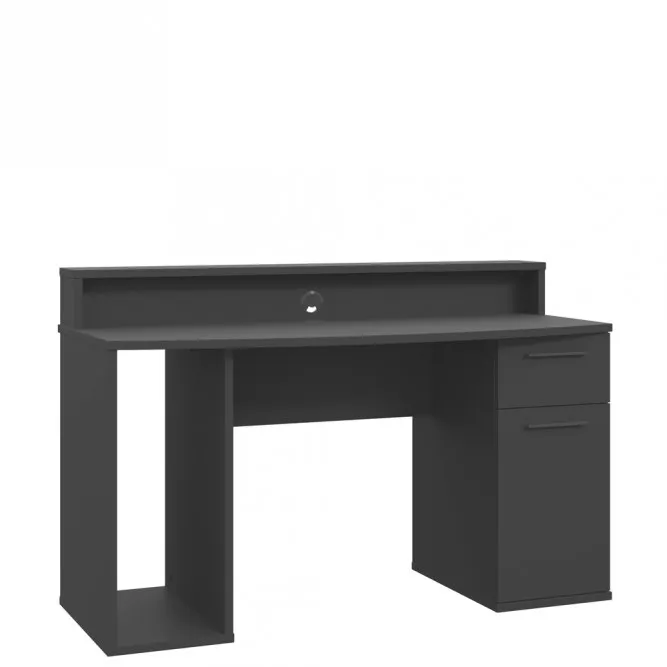 Biurko gamingowe AYO z szafką i szufladą oświetlenie RGB czarne