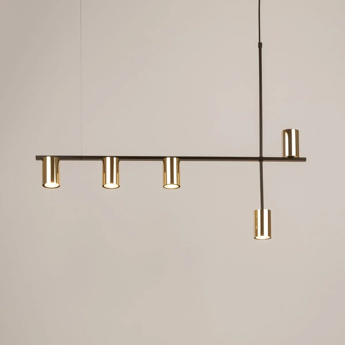 Lampa wisząca VENDO 5 czarna mosiądzowana - SI_33693