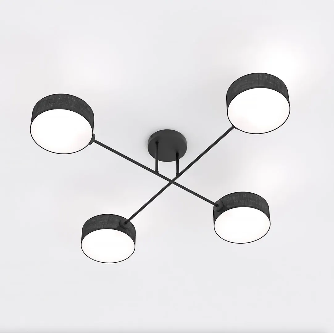 Lampa sufitowa plafon MAGA 4 abażur czarna — zdjęcie 2