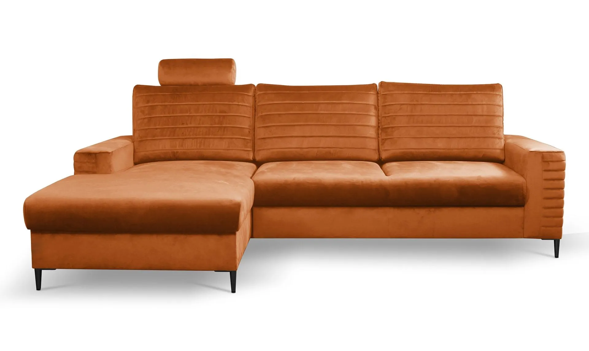 Narożnik rozkładany z pojemnikiem COLLIN VELLUTO 253 cm lewy ceglasty - COLILIN_NAR_VELLUTO33_L