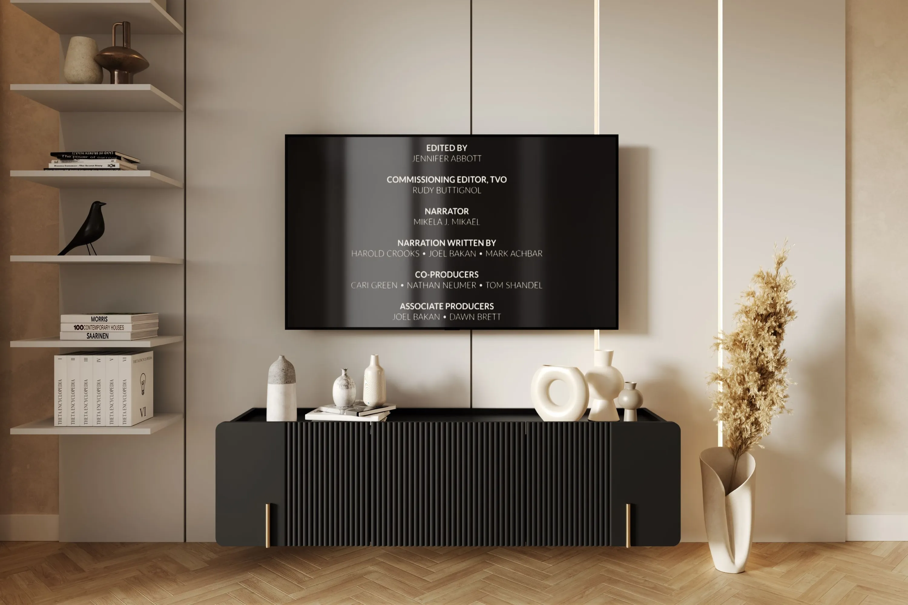 Szafka RTV wisząca MALMI 2-drzwiowa z 1 szufladą 150cm - czarny - złoty - B_166989