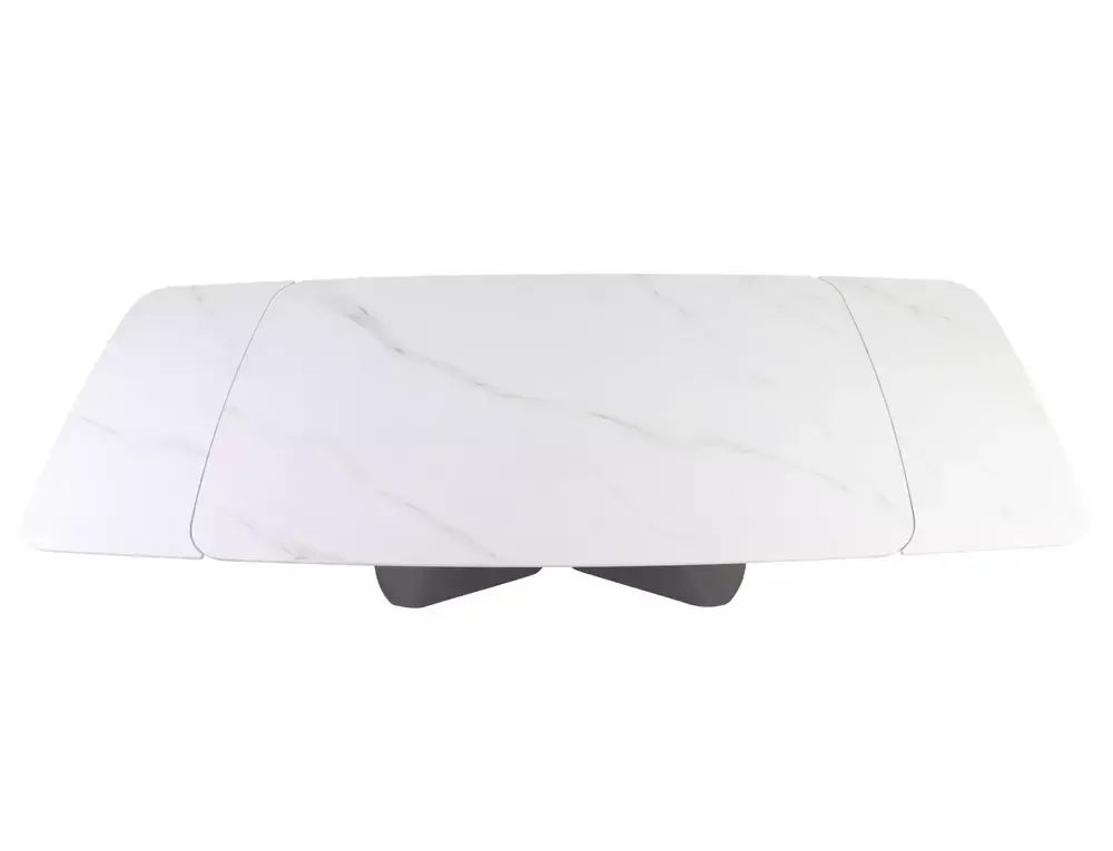 Stół rozkładany ARMANDO 90x160(240) ceramiczny blat biały mat stelaż czarny mat - ARMANDOBC160