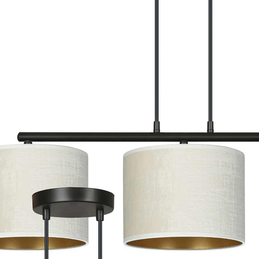 Lampa wisząca HILDE 3 czarny biały — zdjęcie 2