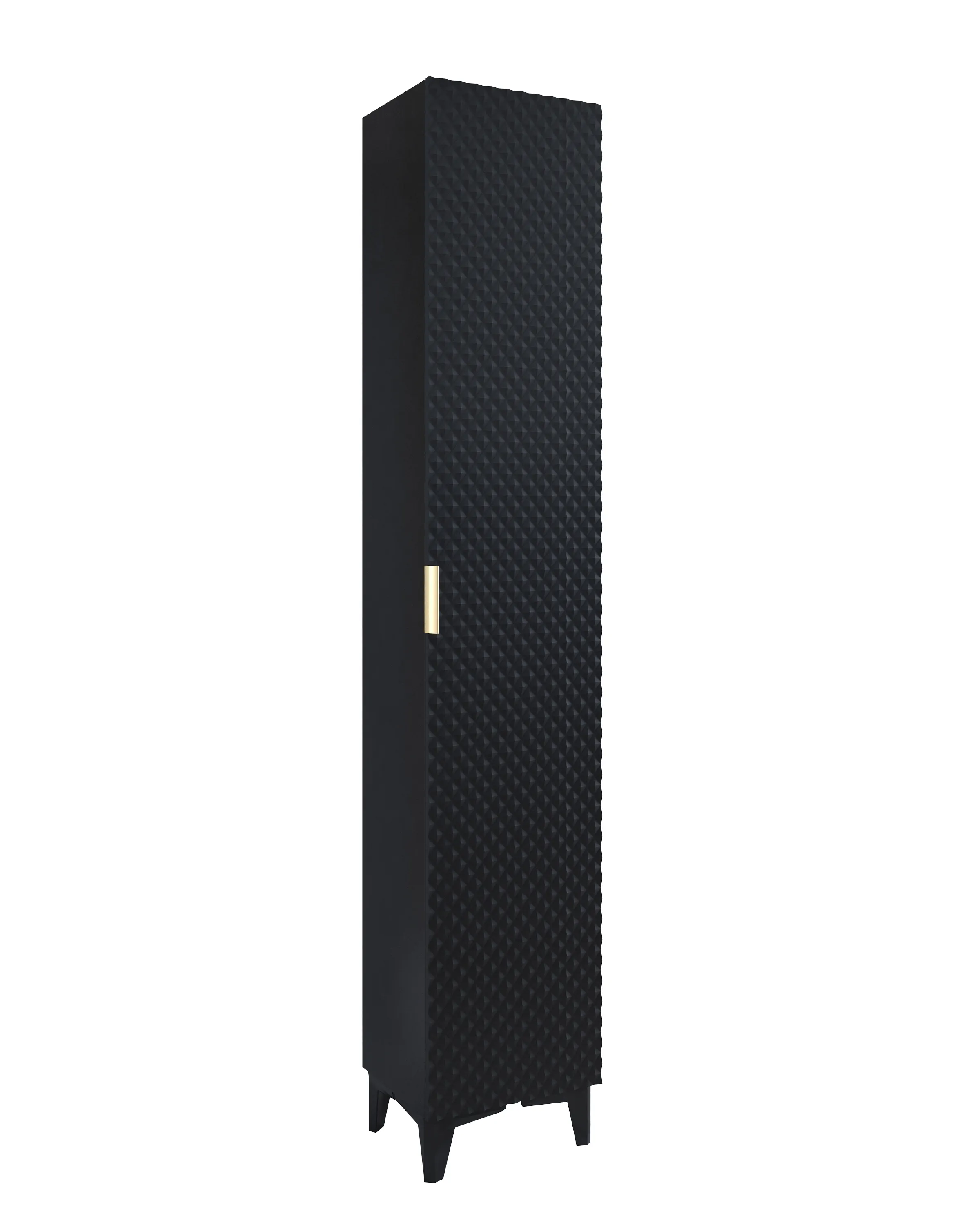 Słupek wysoki 1-drzwiowy LAURA wiszący 186 cm - czarny - 30W3NM17