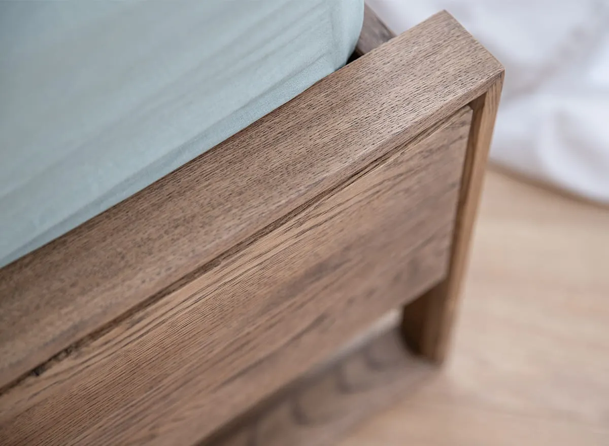 Łóżko dębowe 140x200 dąb dymiony Adria - PRHADRIA140X200DD