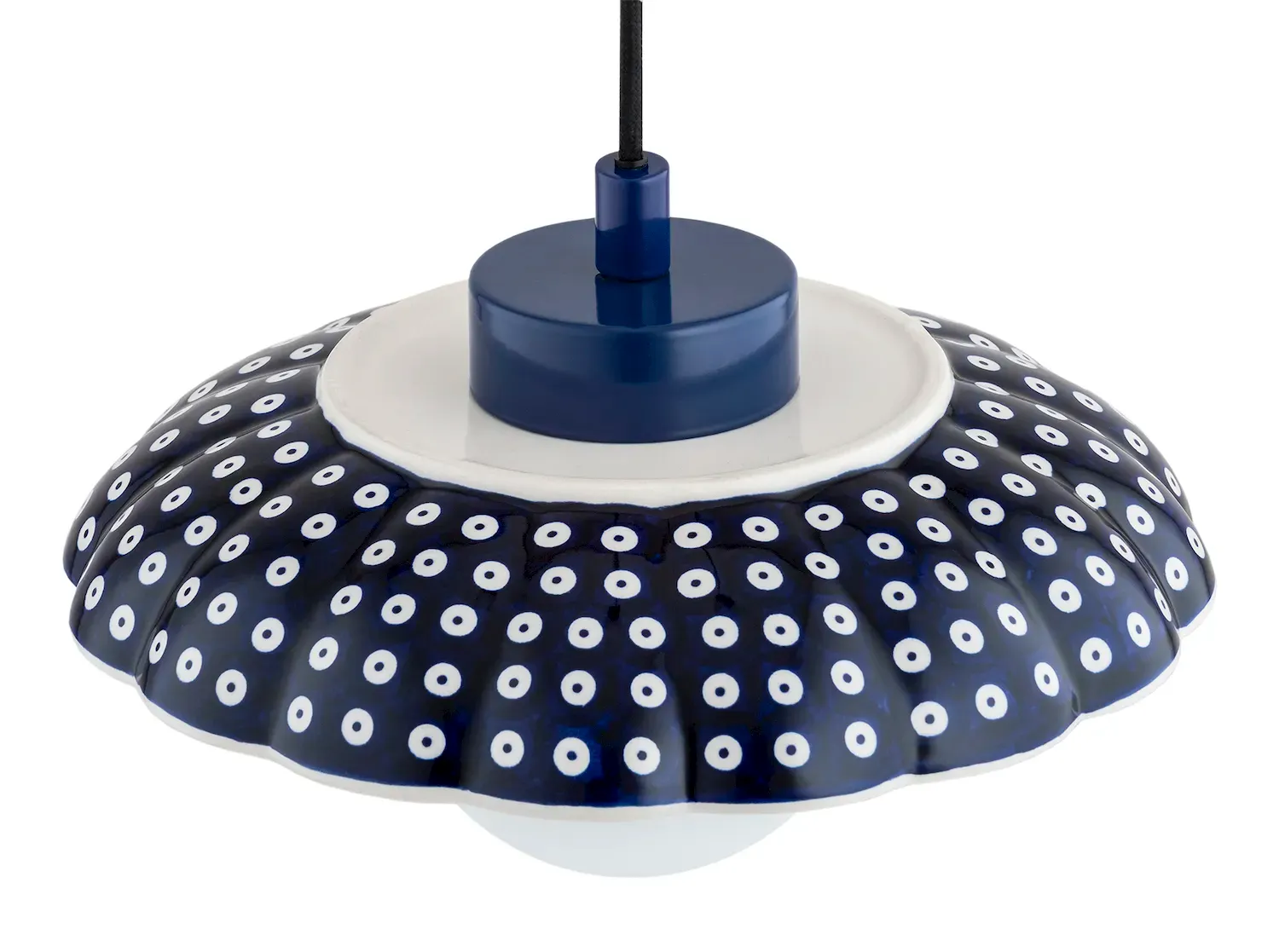 Lampa wisząca muszla BOLL ceramika bolesławiecka granatowy — zdjęcie 4