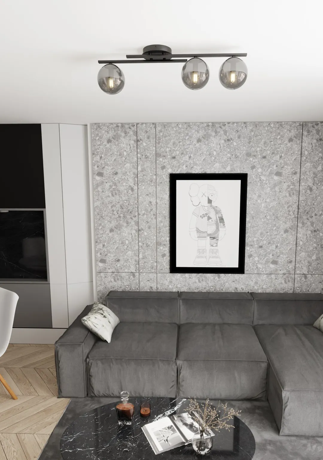 Lampa sufitowa kule KAIRO 3 BL GRAFIT - 1447/3