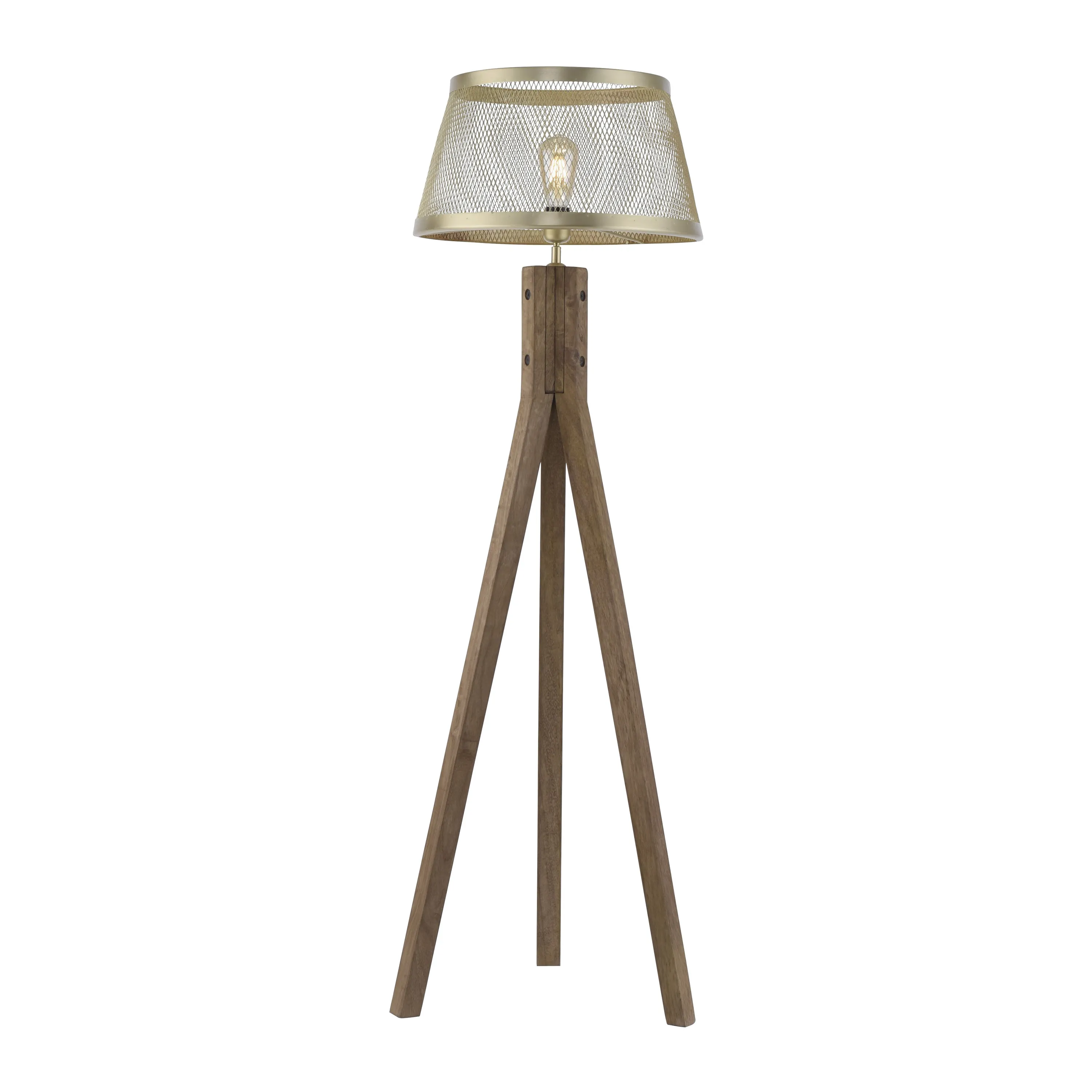 Lampa podłogowa FREDERICK drewno metal
