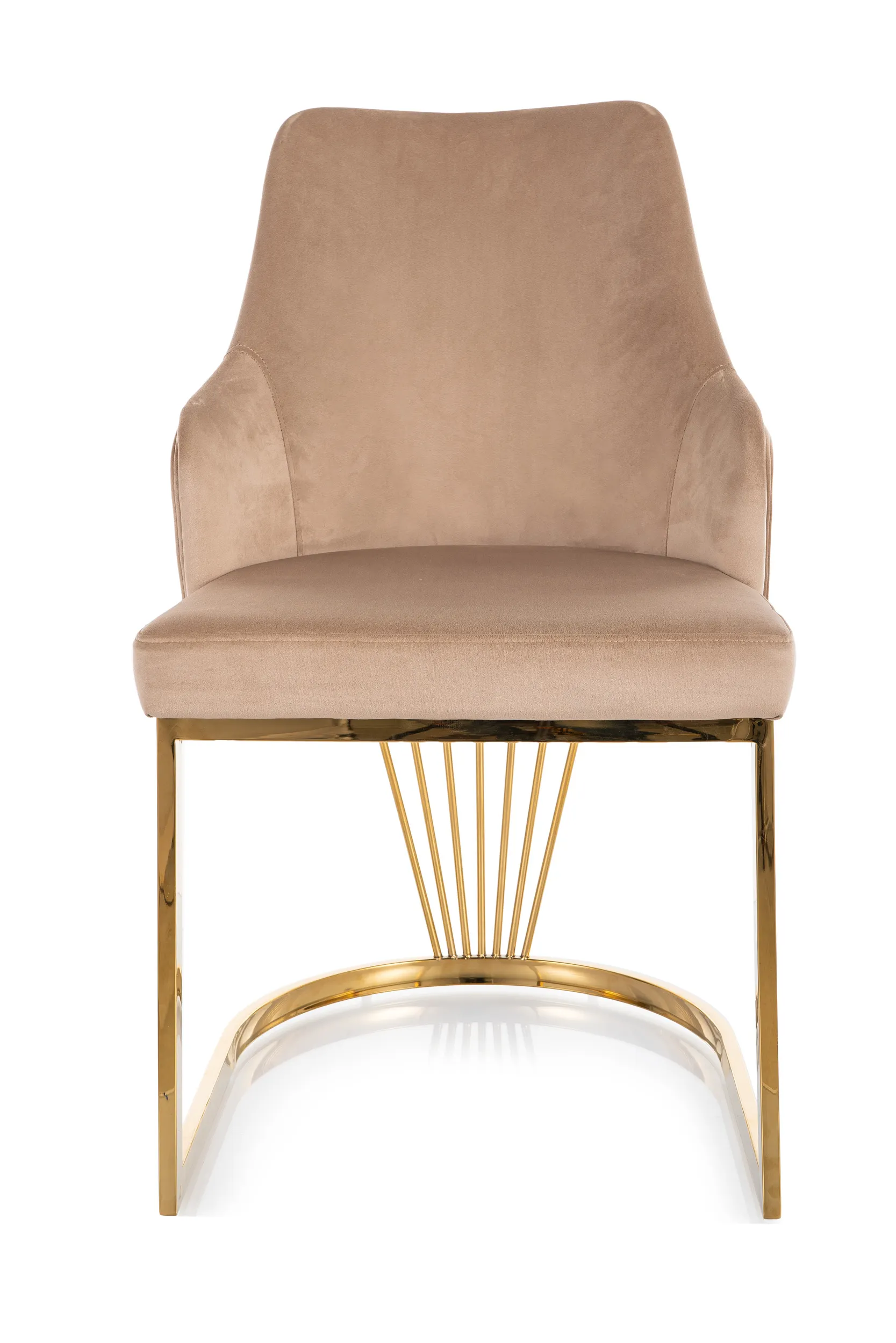 Krzesło ALURE VELVET beżowy/złote nogi - ALUREVZLBE