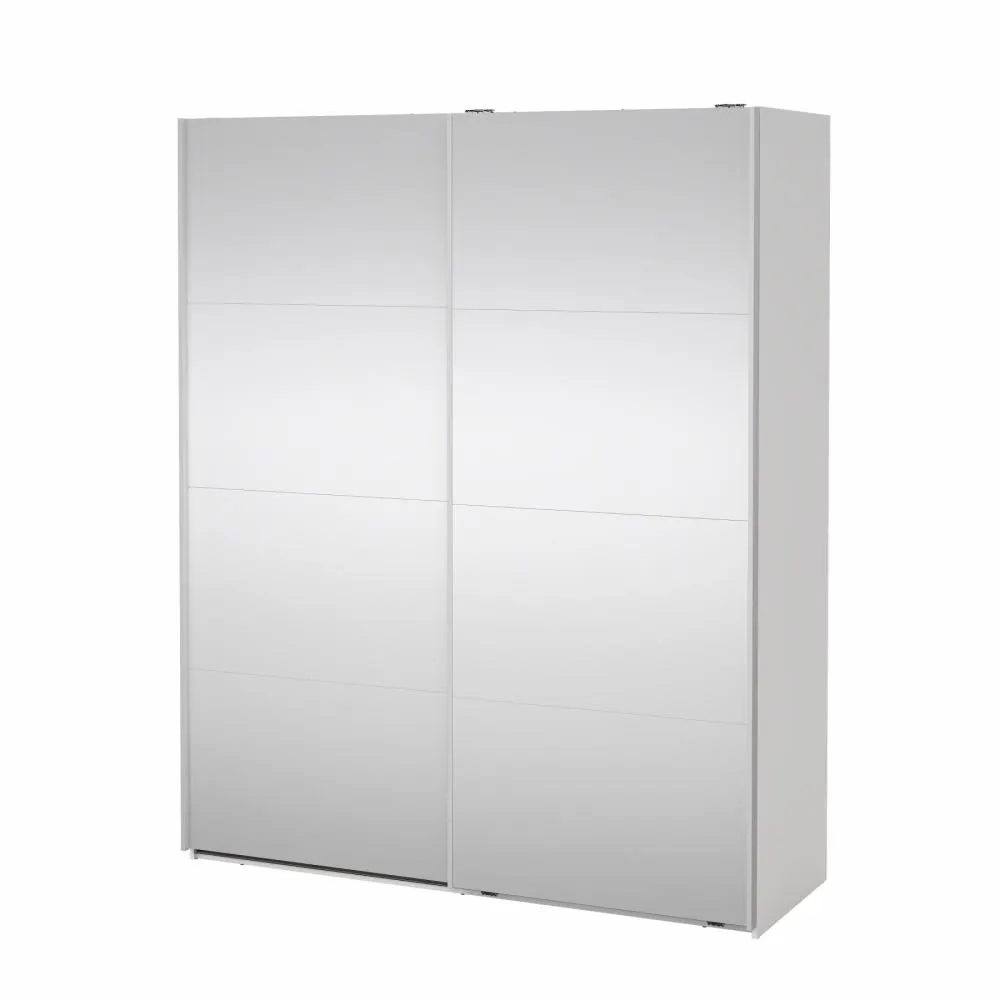 Szafa przesuwna 2-drzwiowa z lustrami BERGAMO 180 x 220 cm biała - TV_65200/1549MI