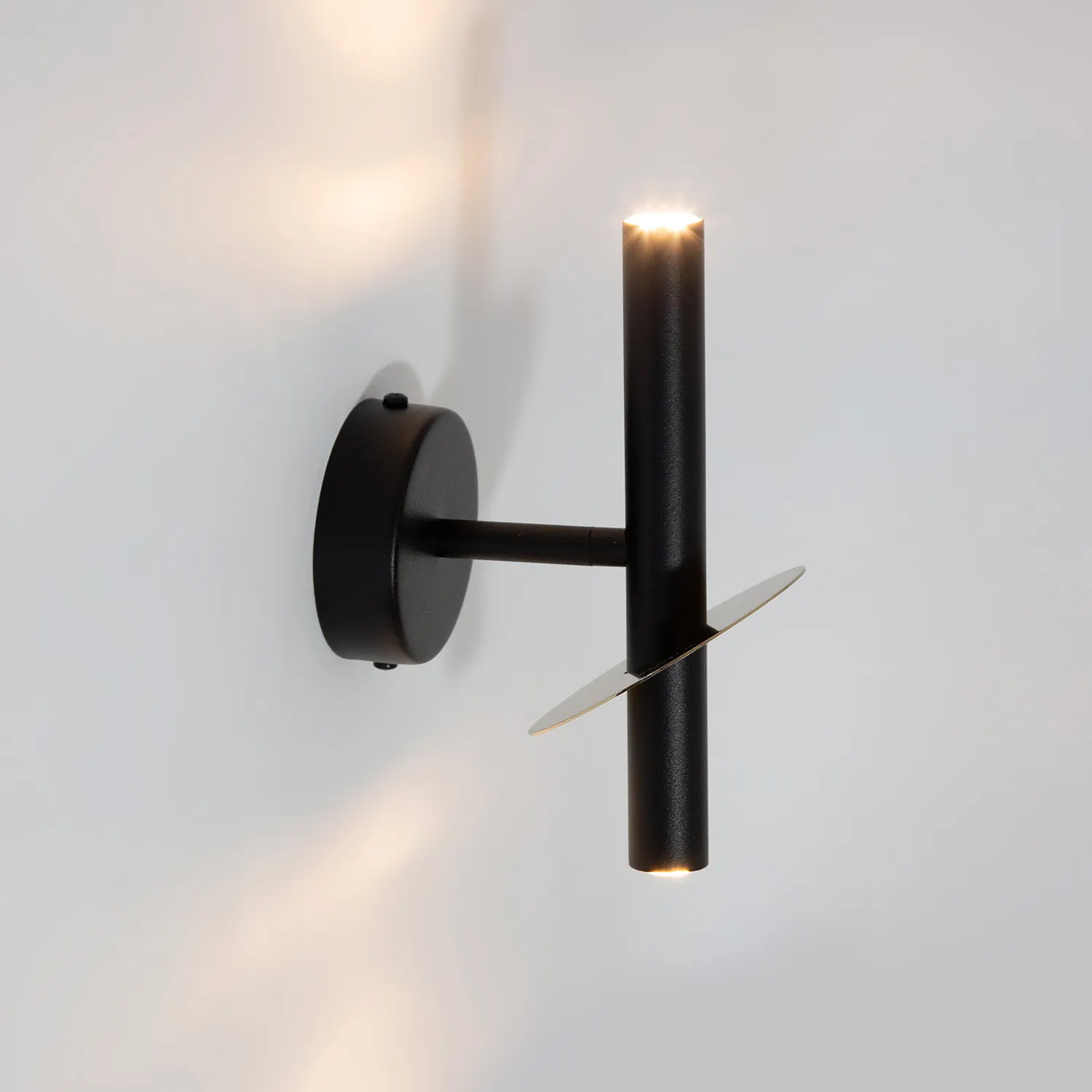 Kinkiet sopel RING 2 stal czarny złoty - SI_41227