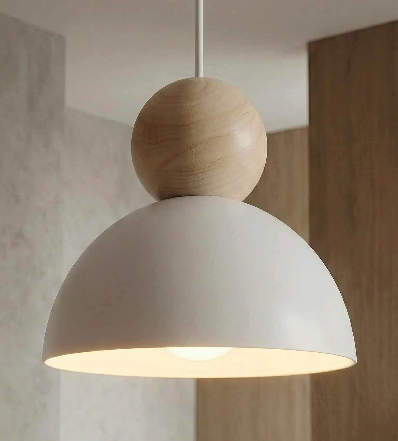 Lampa wisząca KAKI 3Prem biały naturalny - 1677/3PREM