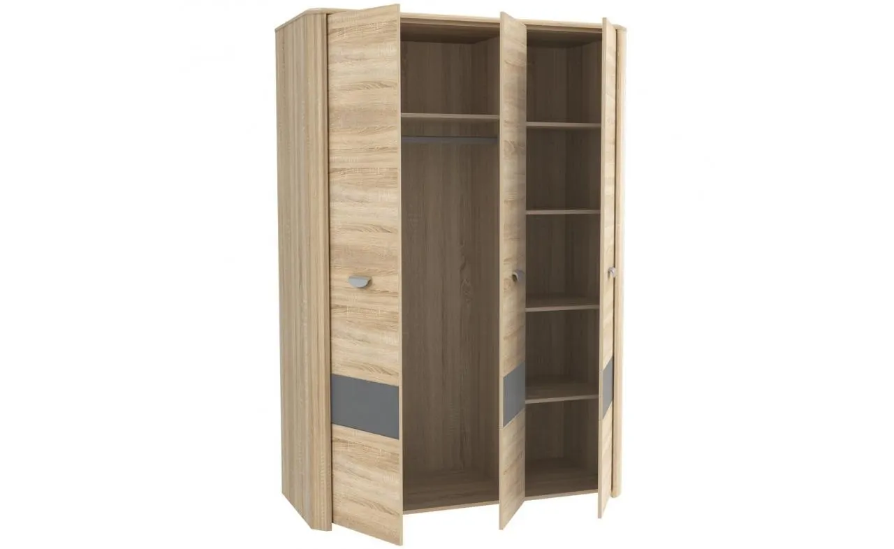 Szafa 3-drzwiowa YOOP 194x133 dąb sonoma szara - YPS83-Q41