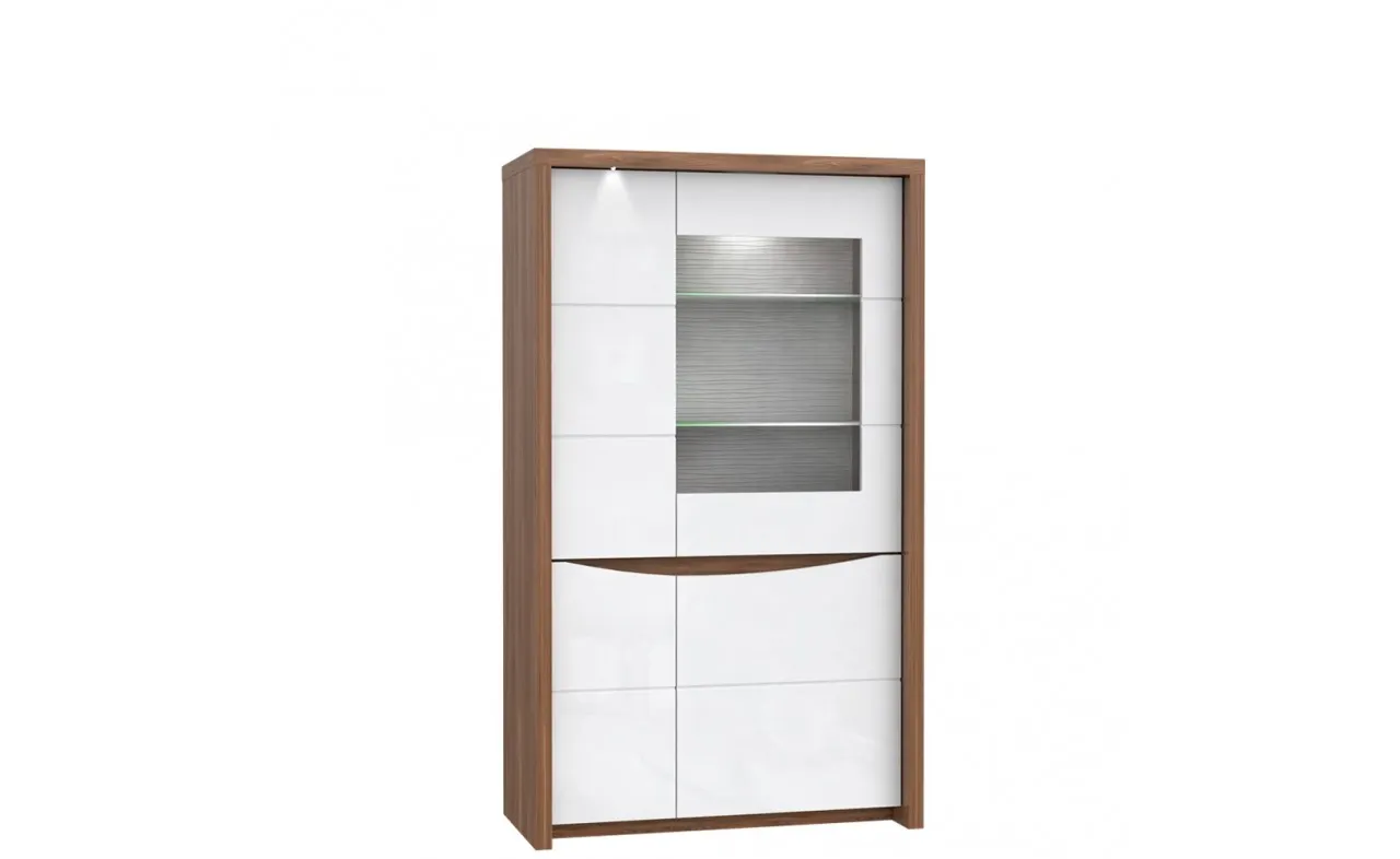 Witryna szklana SAINT TROPEZ 160x93 biała dąb sangallo