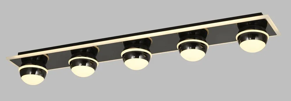 lampa sufitowa, cztery kuleczki, kinkiet czteropunktowy, czarna rama, metalowy plafon