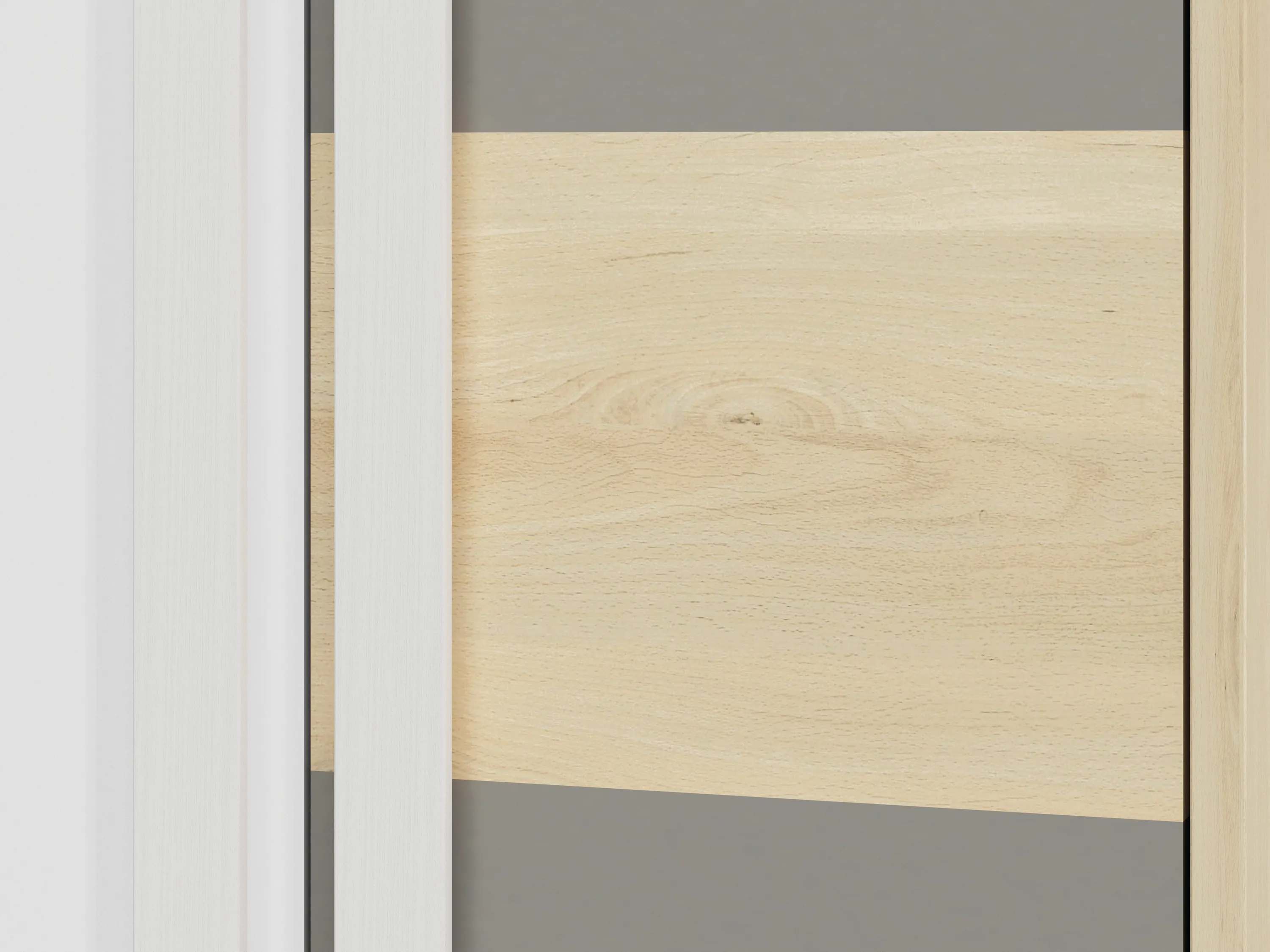 Szafa 2-drzwiowa z półkami i drążkiem DROP 02 buk fjord, biały, szary - 1DROP0201-001