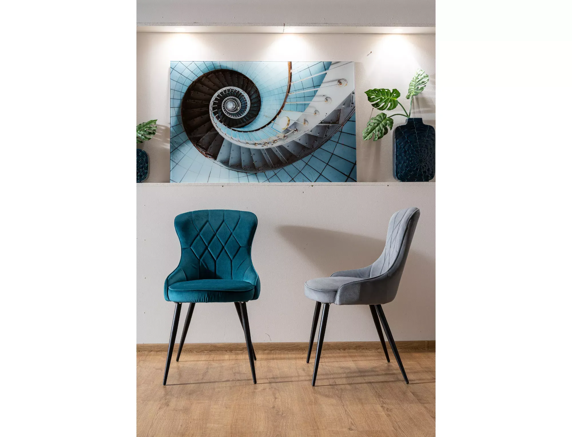 Krzesło tapicerowane LOTUS VELVET Bluvel 85 turkusowy stelaż czarny - LOTUSVCTU