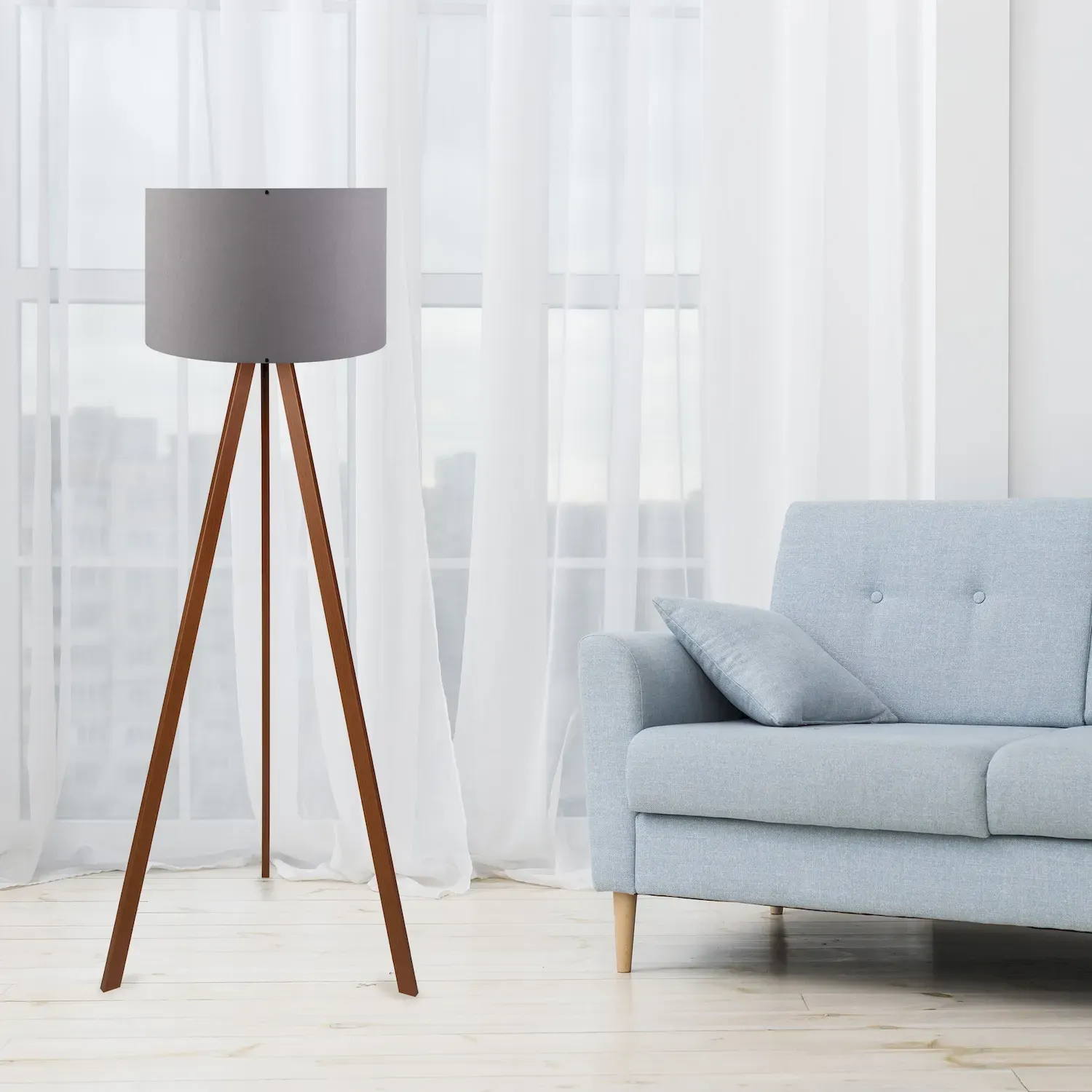 Lampa podłogowa AYD-1529 brązowy szary — zdjęcie 2