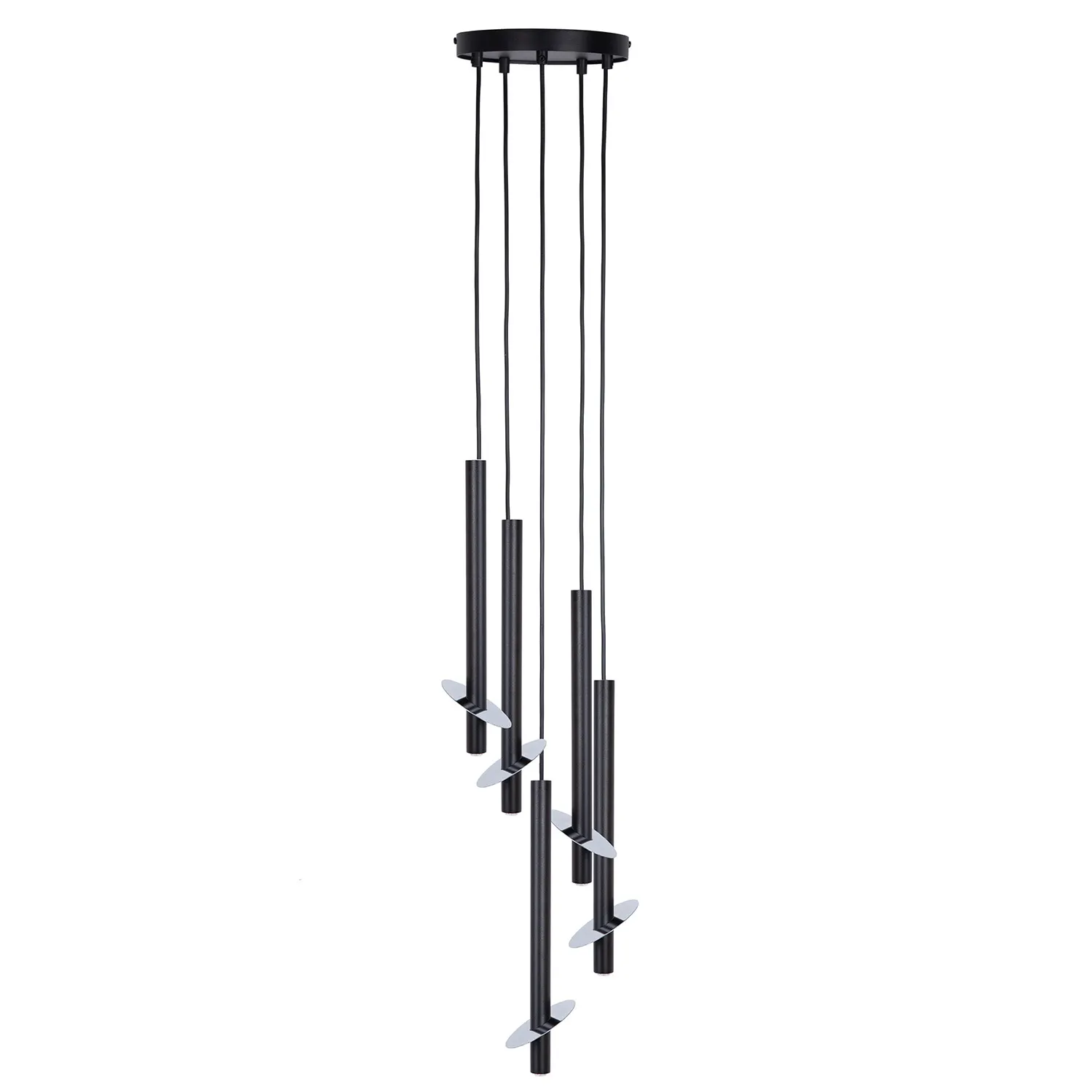 Lampa wisząca sopel RING 5 stal czarny srebrny - SI_41240