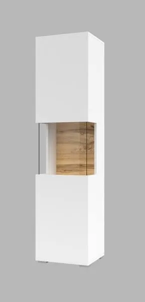 Witryna szklana AVA 05 stojąca/wisząca 140x36 biała dąb wotan Witryna szklana AVA 05 stojąca/wisząca 140x36 biała dąb wotan