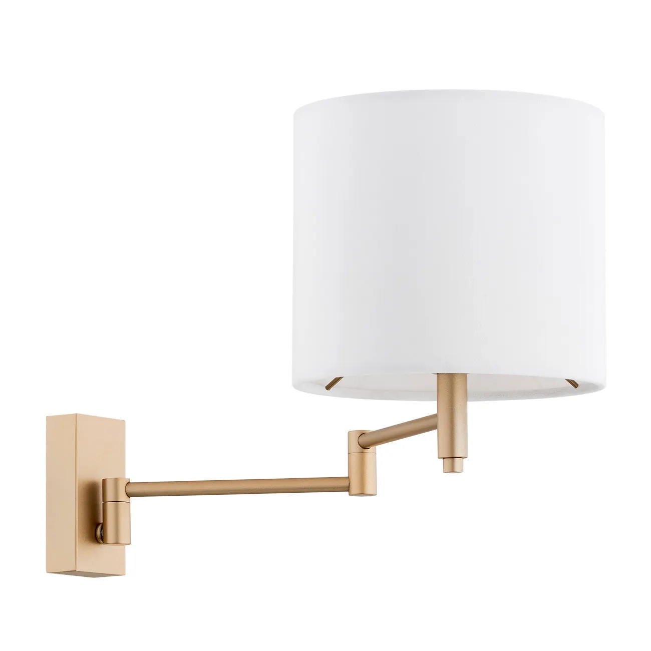 Kinkiet DOLCE metalowy na wysięgniku złoty matowy biały regulowany - 8314