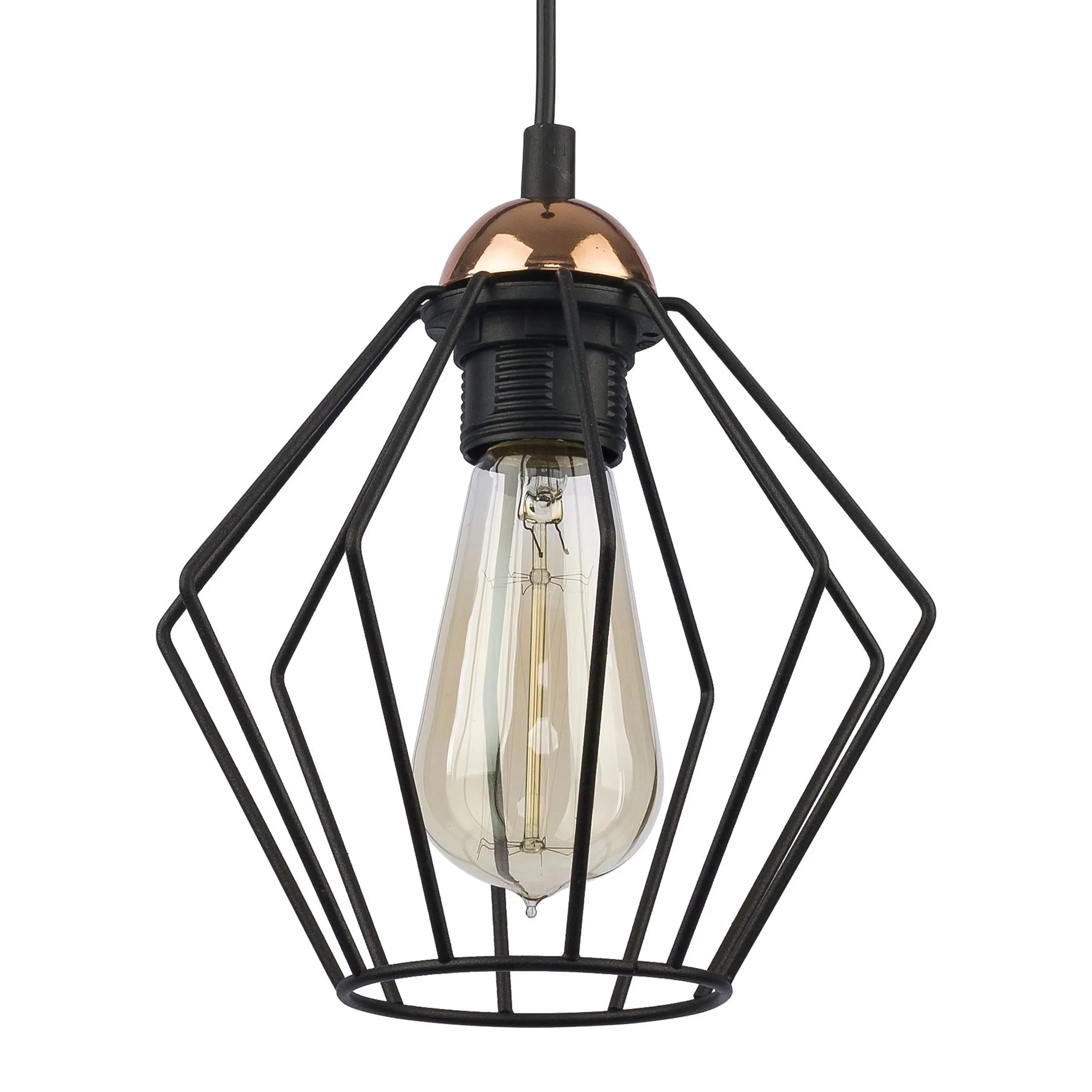 Lampa wisząca GALAXY czarna z miedzianym elementem 165x18cm — zdjęcie 2