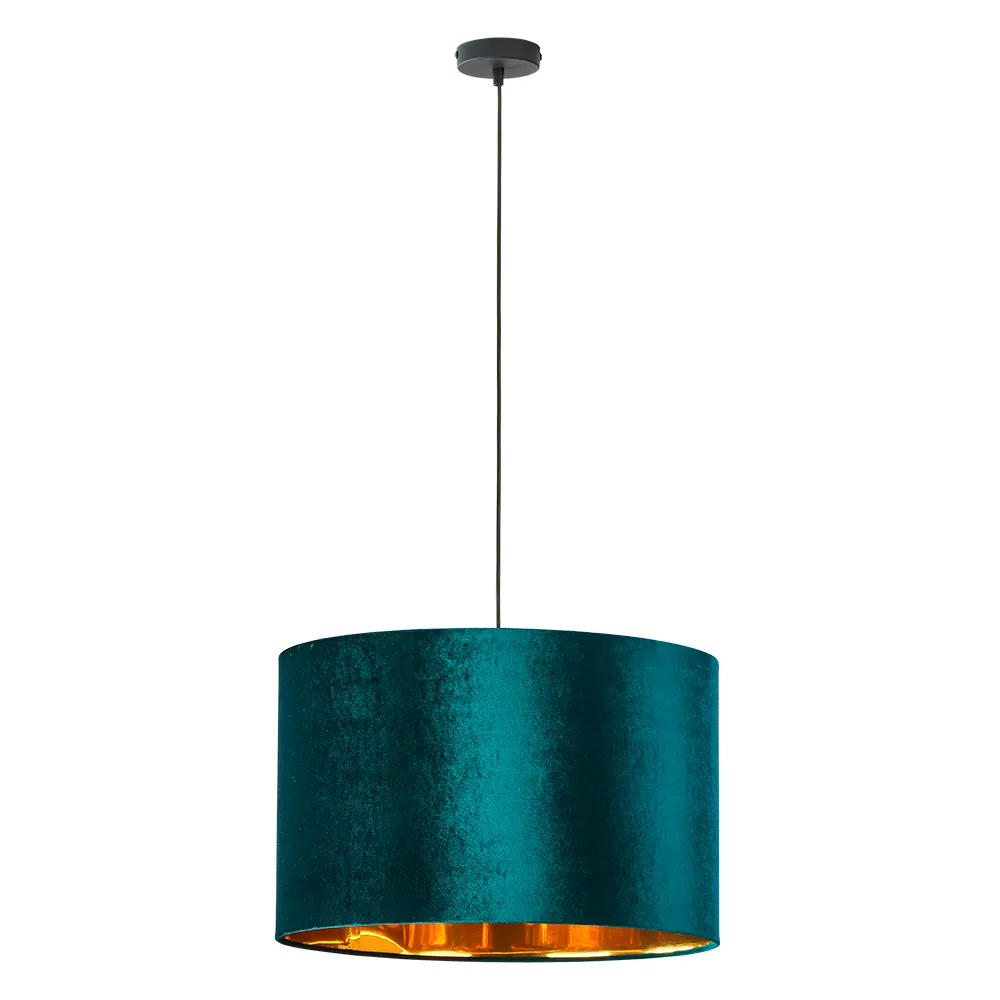Lampa wisząca TERCINO czarna zielona złota wewnątrz okrągła 120x50cm
