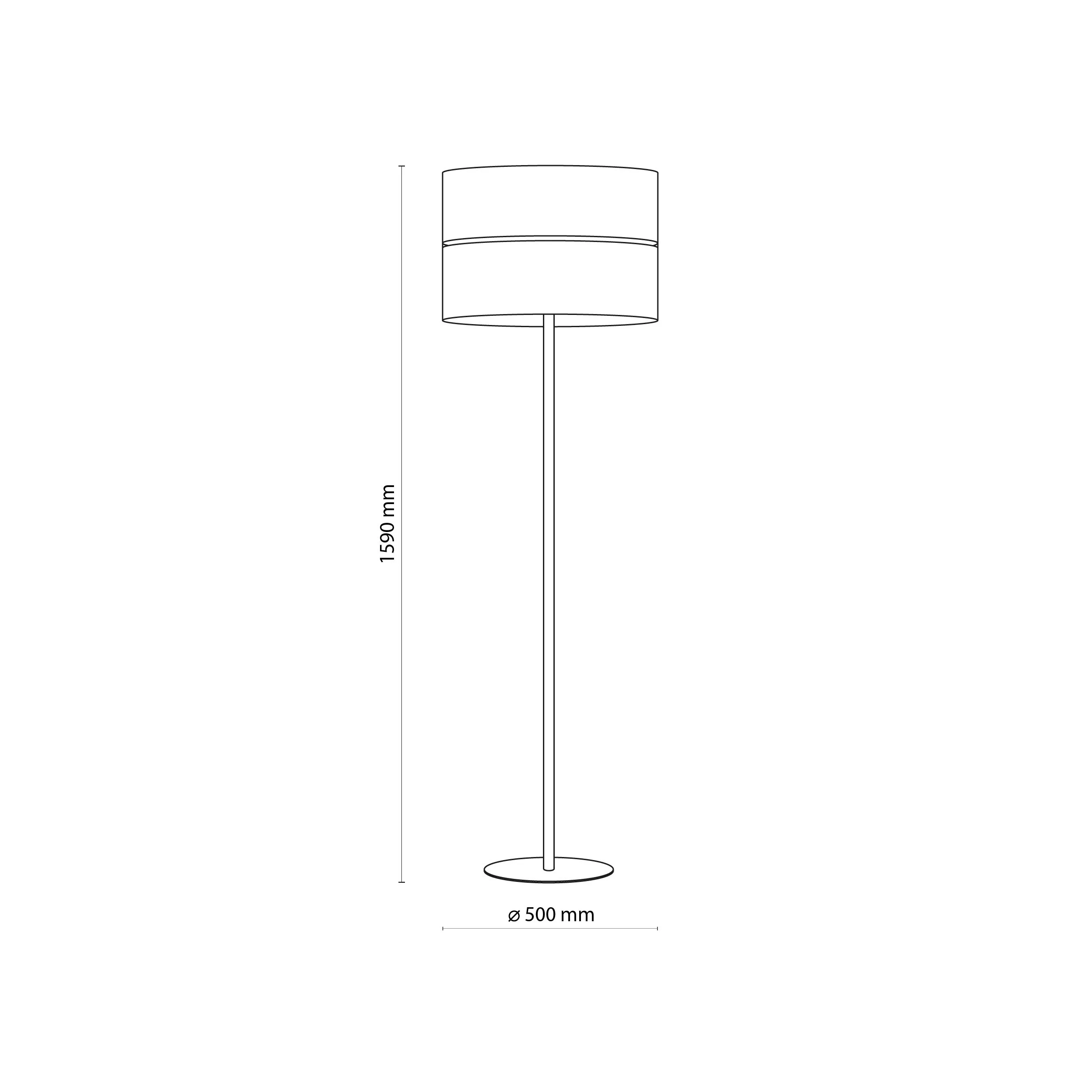 Lampa podłogowa LINOBIANCO biała z brązowym elementem 159x50cm - TK_5241