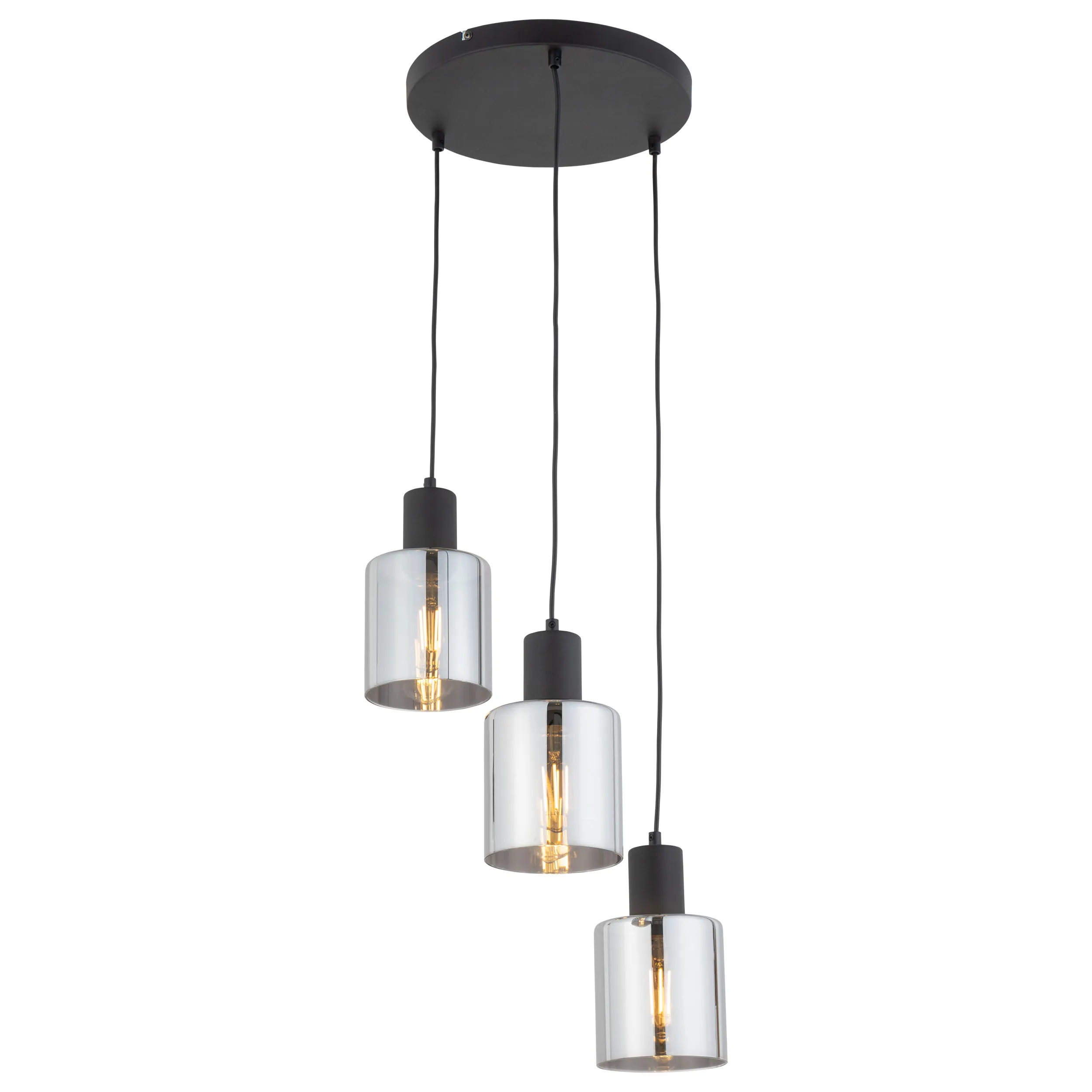 Lampa wisząca SIERRA czarna z lustrzanymi szklanymi kloszami 100x32cm - TK_6655