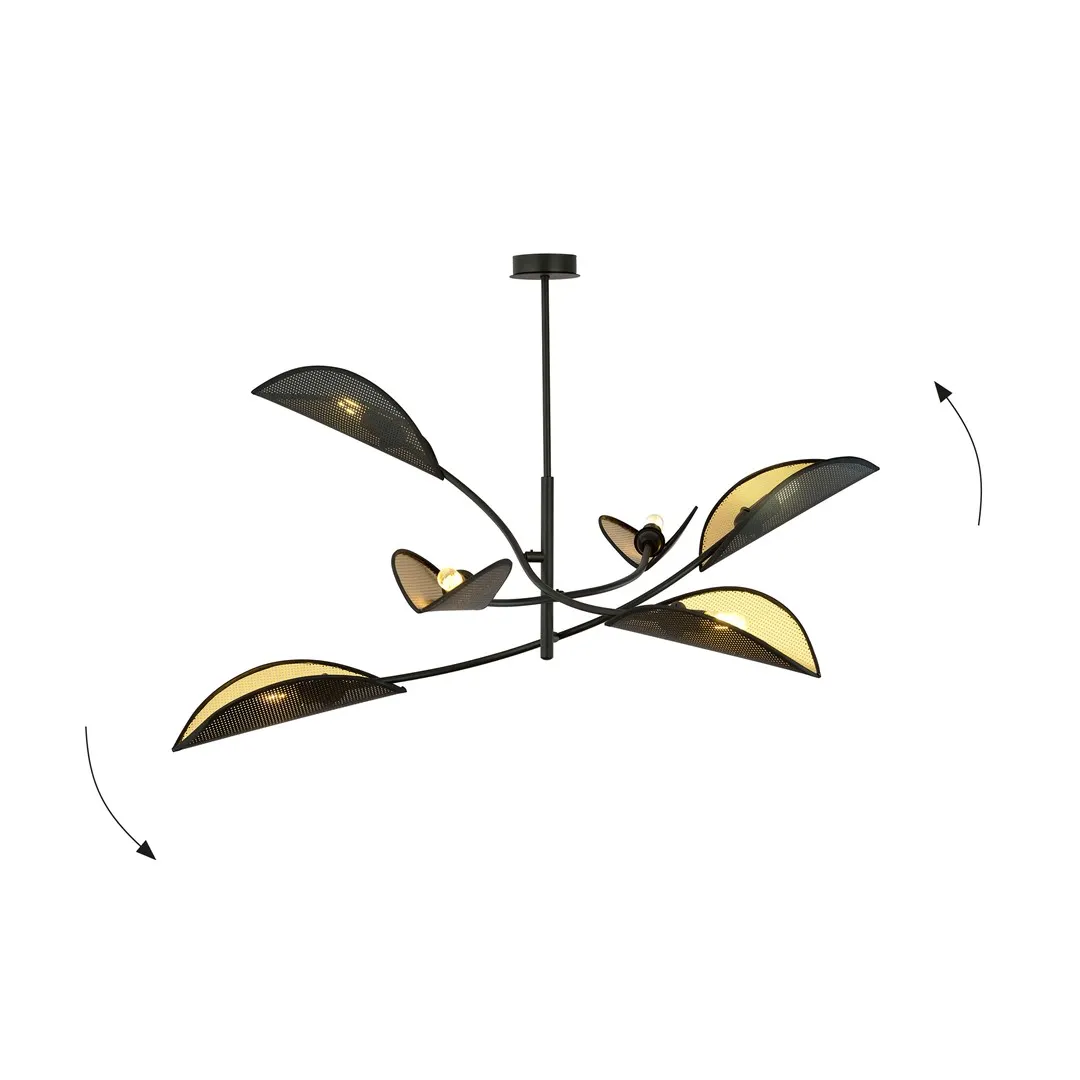Lampa wisząca LOTUS 6 czarny złoty — zdjęcie 3