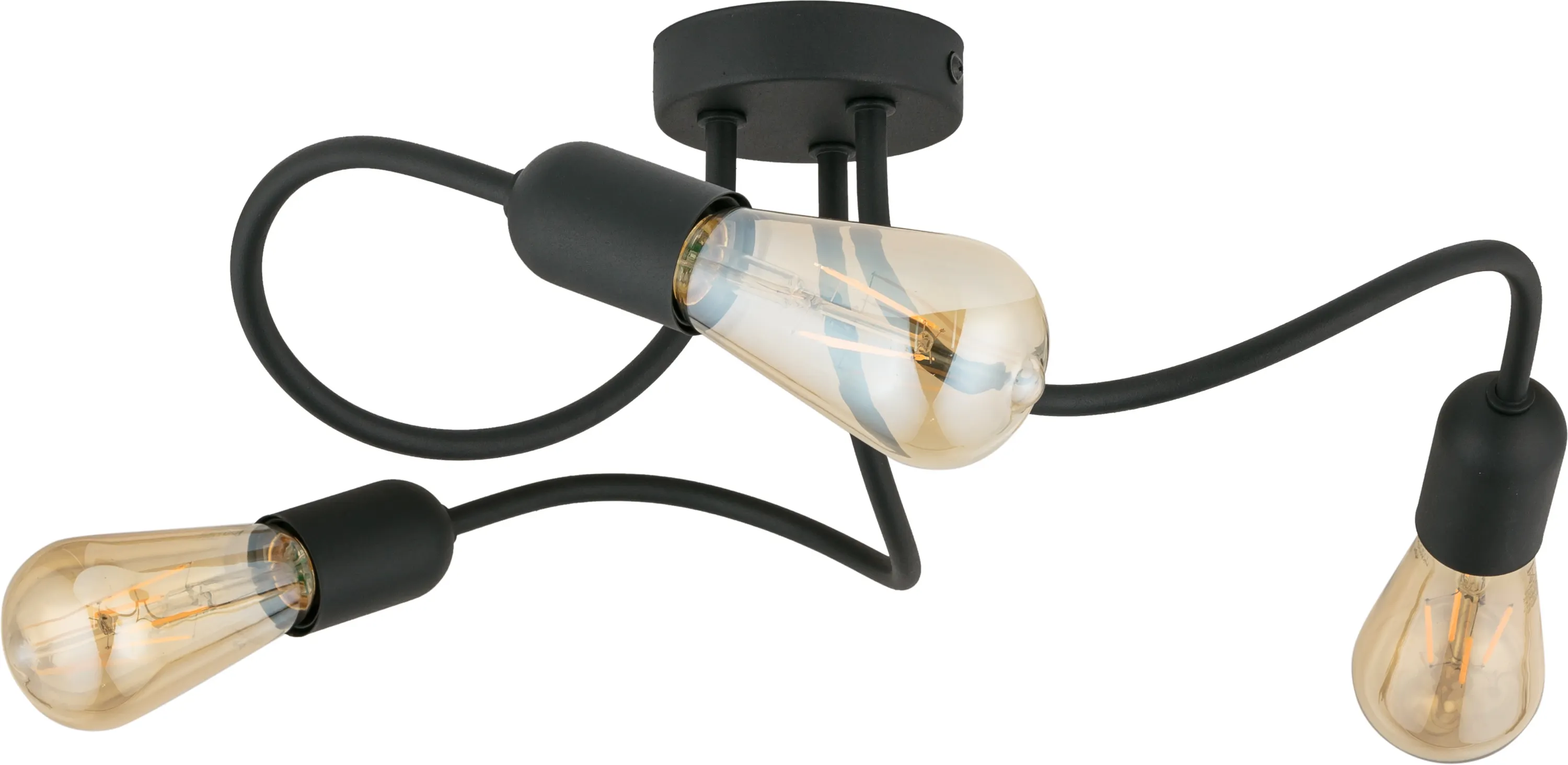 Lampa sufitowa WAVE czarna metalowa 48x19cm