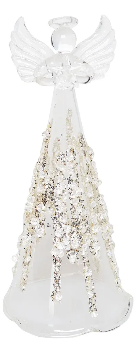 ANIOŁ szklany duży transparentny