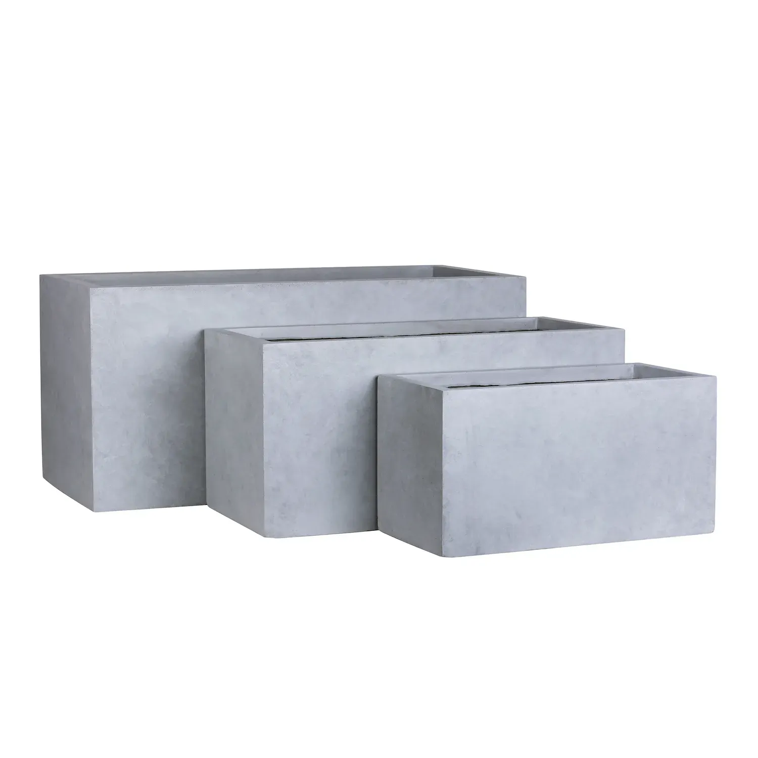 Donica ceramiczna GRAU  PROSTOPADŁOŚCIAN 1 ( Zestaw 3 sztuk ) szare Esti&Esta