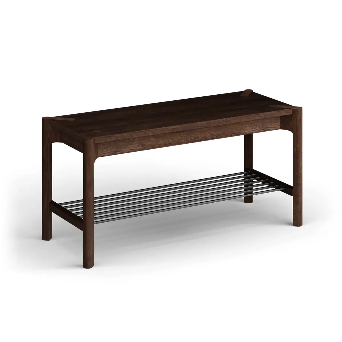 Ławka z półką na buty dębowa CAMPI tabacco