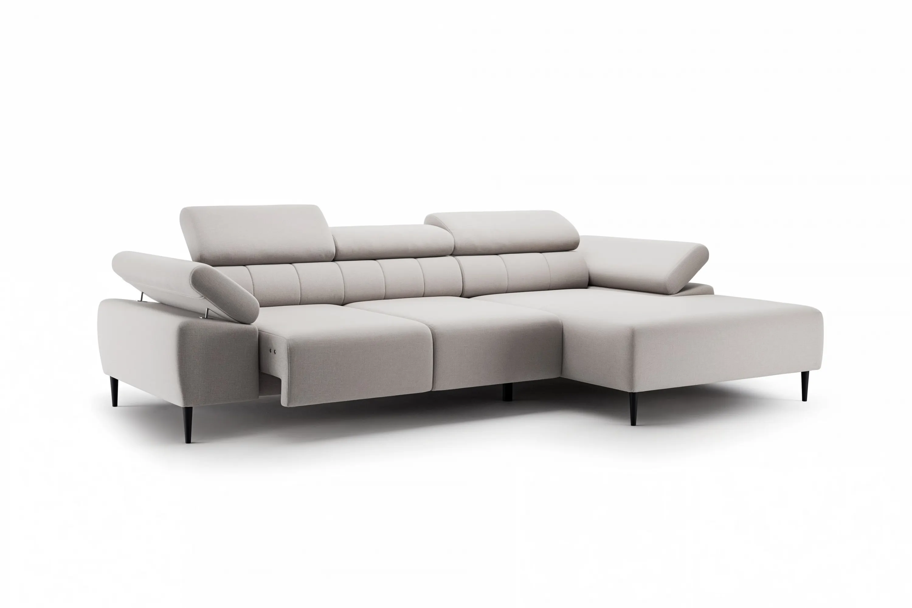 Narożnik prawostronny TALORIA MINI (Maya 01) 290x180 cm elektrycznie wysuwane siedzisko beżowy - B_162490