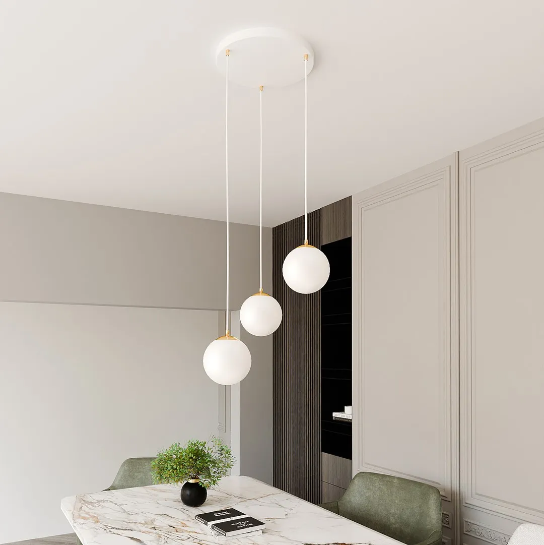 Lampa wisząca ROYAL Biały,Złoty 1244/3 — zdjęcie 4