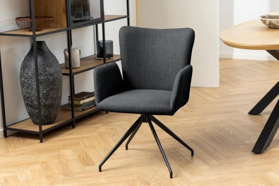 Krzesło obrotowe Agnes Ciemnoszary-zam. błyskawiczny, Czarny ( zestaw 2 sztuk ) - 0000099684