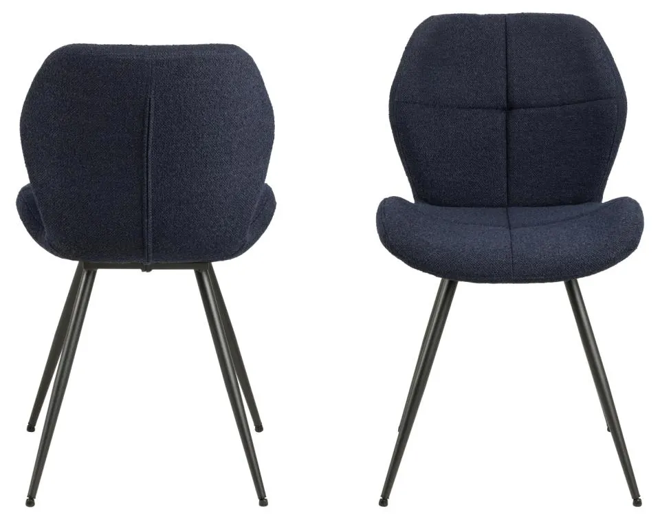 Krzesło Tozzi Granatowy- zam. błyskawiczny, Czarny ( zestaw 2 sztuk ) - 0000100723