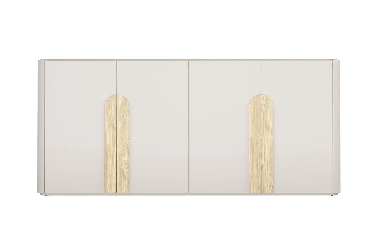 Komoda 4-drzwiowa AMILIO 200 - cashmere dąb olejowany uchwyty dąb jasny - B_169213