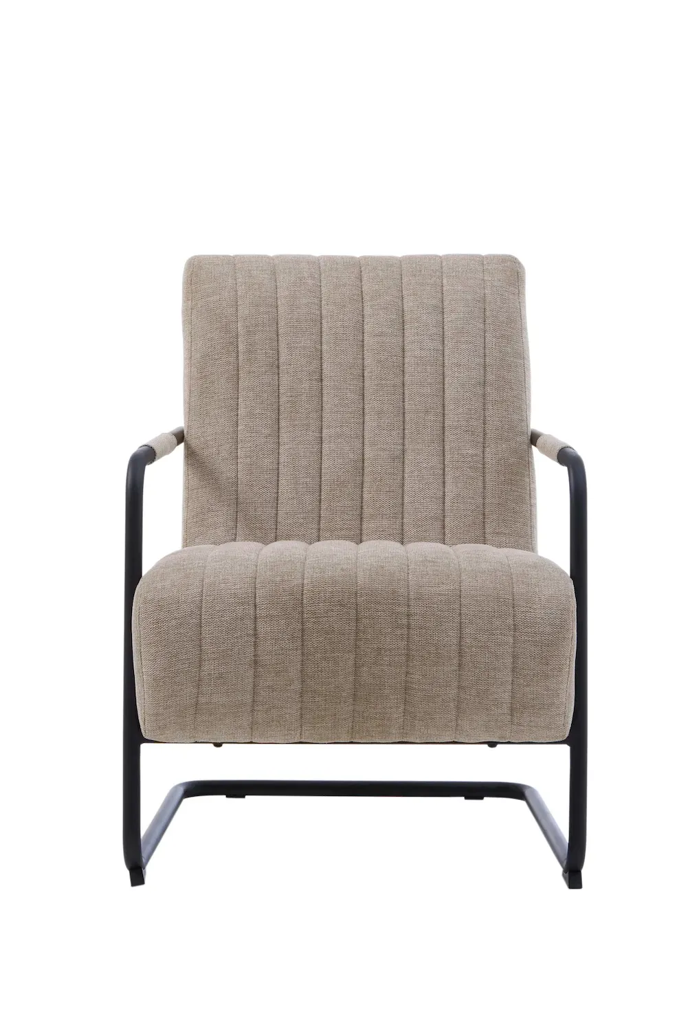 Fotel pikowany TROUT metalowy piaskowy - UN_51270004