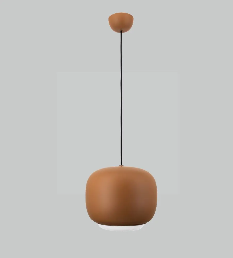 lampa wisząca, kuleczka, szklany klosz, brązowy, dekoracyjny