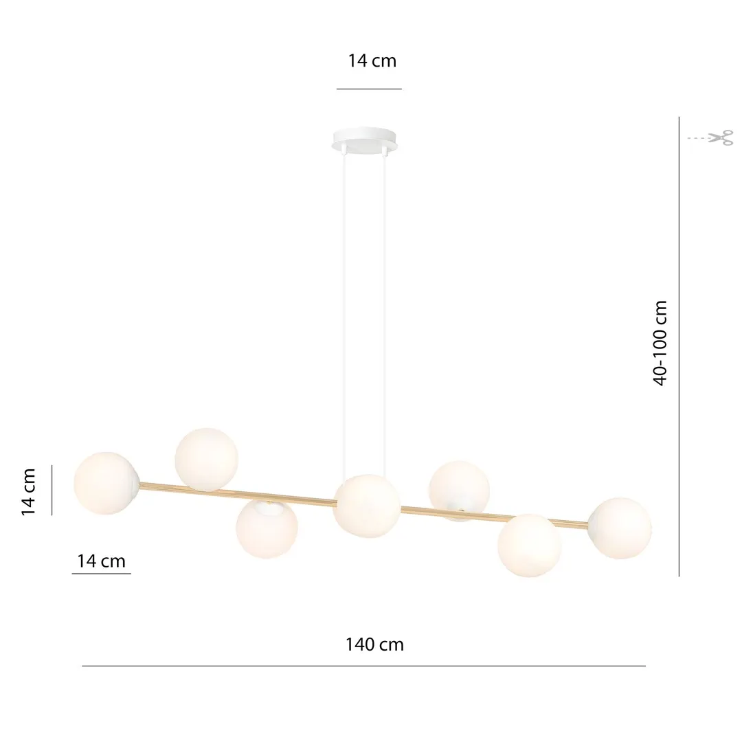 Lampa wisząca GRAVITY Biały,Złoty 1242/8 - 1242/8
