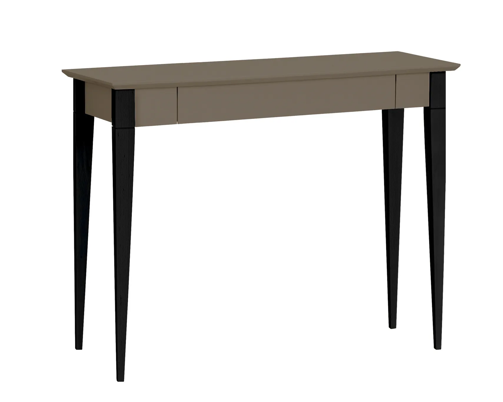 Biurko z szufladą 105x40 MIMO brązowy blat/czarne drewniane nogi Meble, Tabela, Biurko, Stół do jadalni