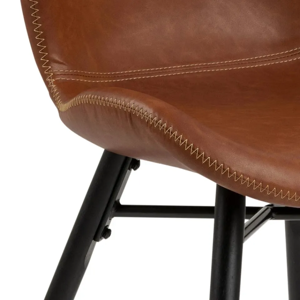 Krzesło tapicerowane DOREN ekoskóra- brązowy (zam. błyskawiczny), czarny ( zestaw 2 sztuk ) - H000019037