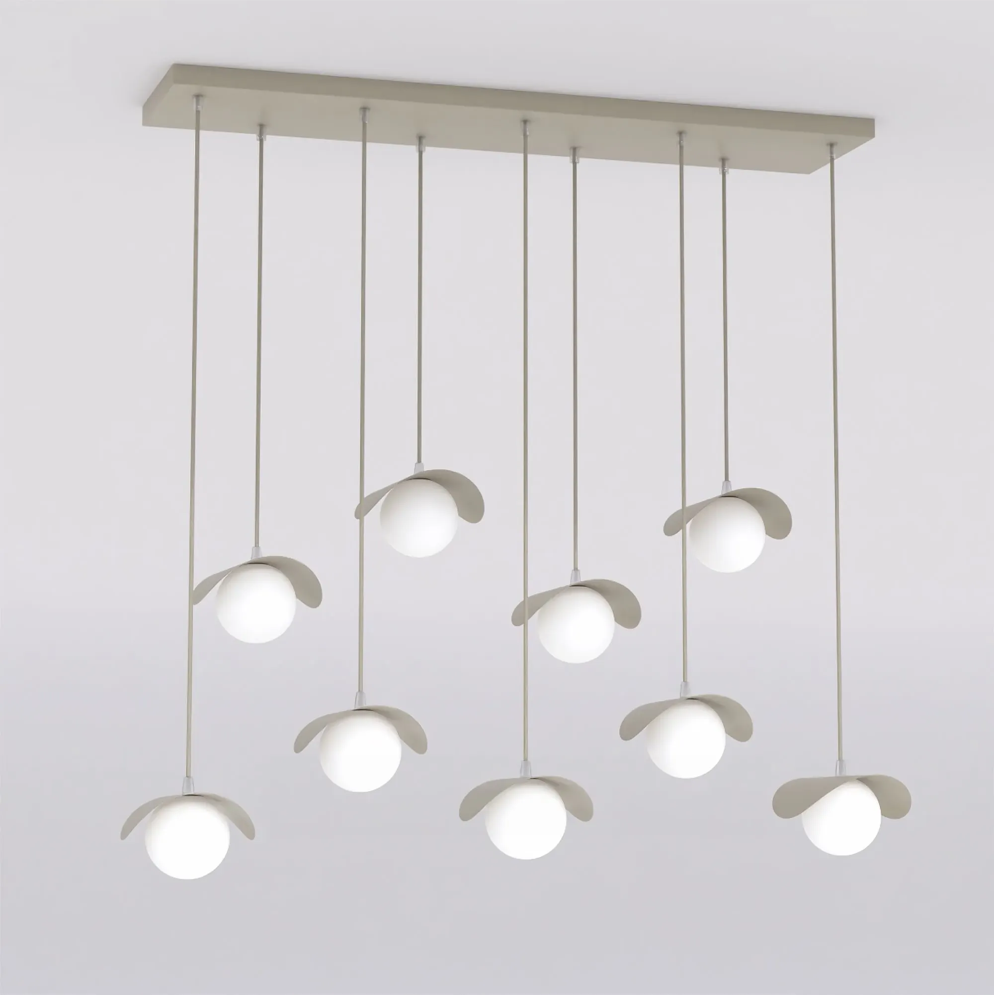 lampa wisząca, hierarka, kule LED, metalowy sufitowy, oswietlenie komorowe