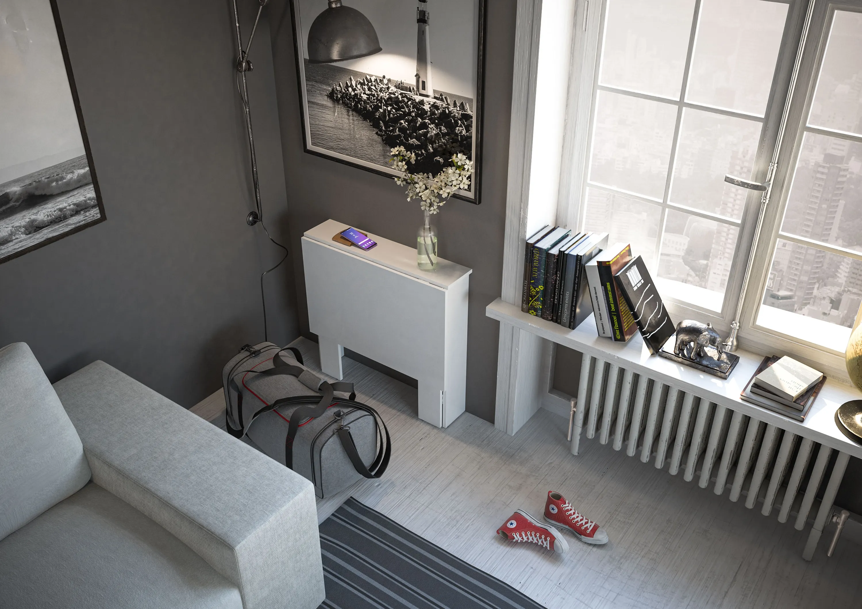 Biurko/toaletka BINGO składane białe 78x75x70cm - TH-100-1556