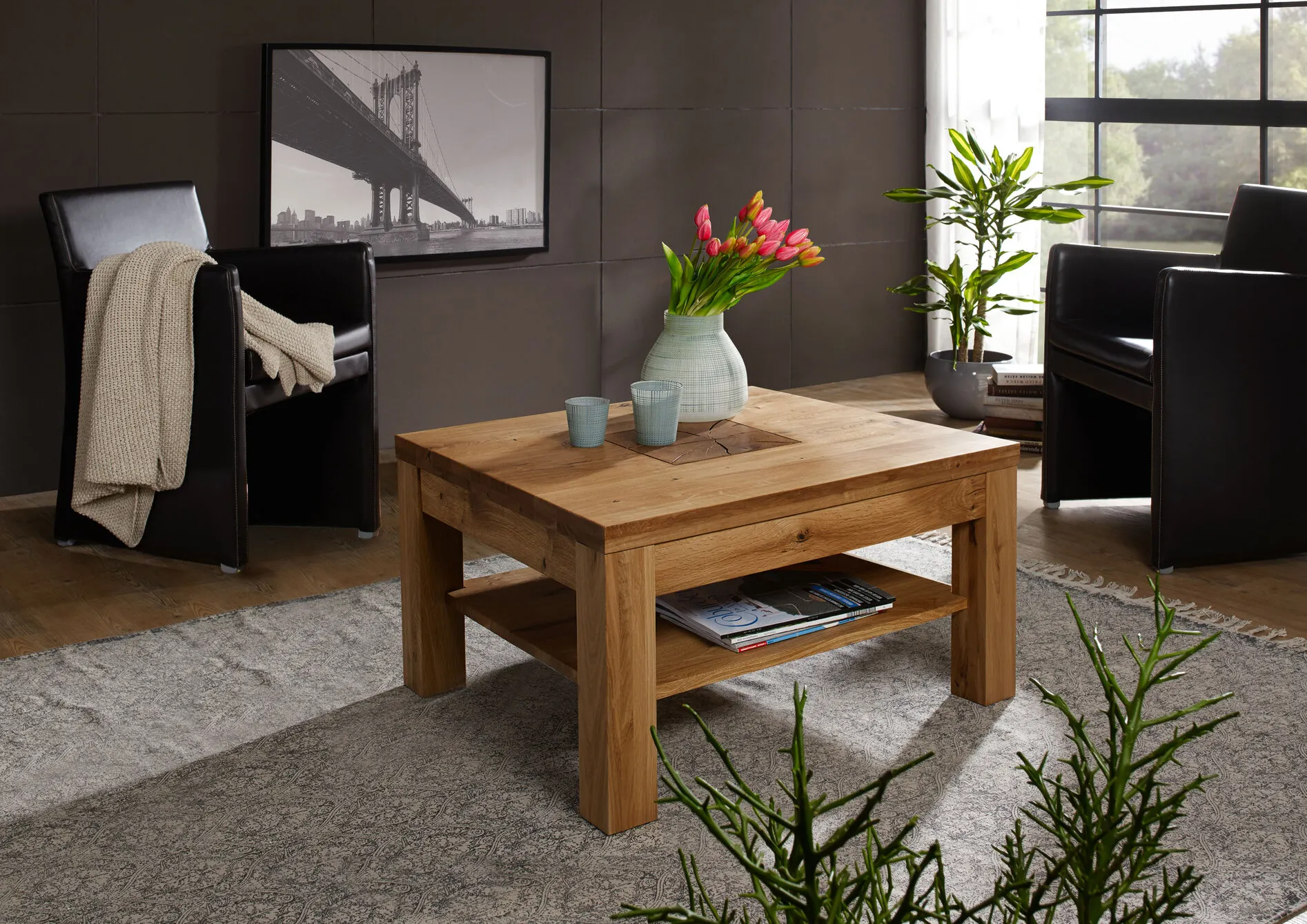 Stolik kawowy II Cornflower dębowy 70x70x43 - GK_1033151611