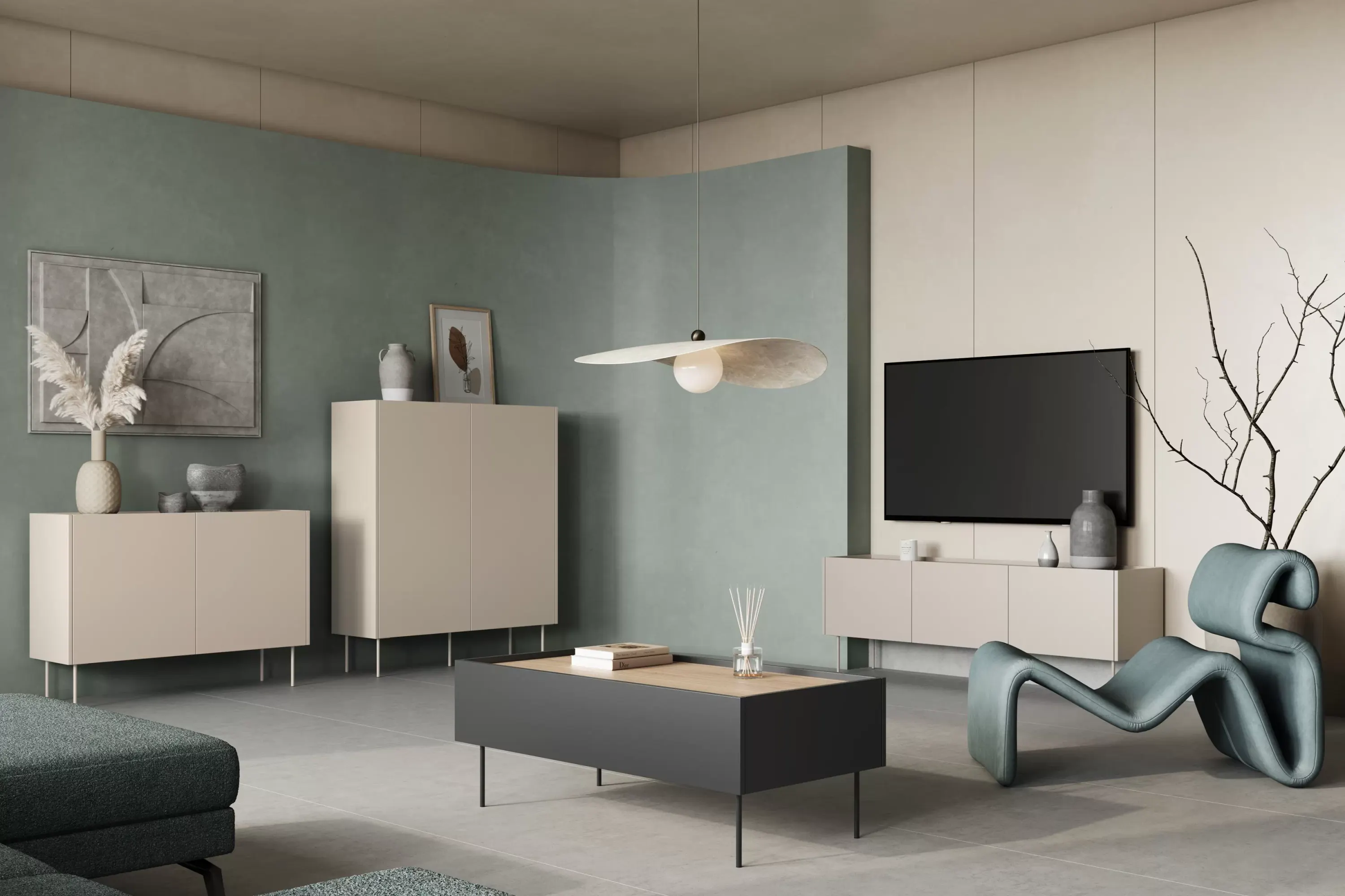 Szafka RTV DESIN 170 z szufladą kremowa - dąb nagano - B_149118